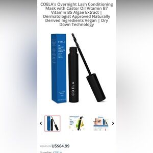 New in box COELA Overnight Lash Conditioning Mask w/ Castor Oil Vegan